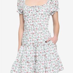 Strawberry Frog Tiered Babydoll Dress